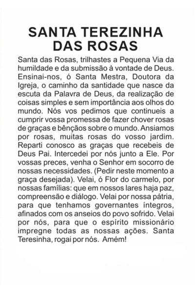 Imagem de 100 Santinhos Santa Terezinha das Rosas (oração no verso) - 7x10 cm