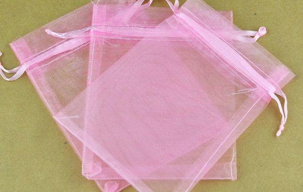 Imagem de 100 saquinhos de organza 20x30 rosa (chinelo) Transparente