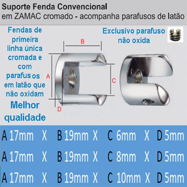 Imagem de 100 Suporte Fenda Compacta Premium Para Prateleira De Vidro