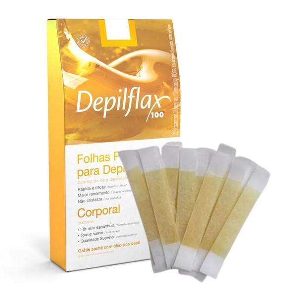 100 Tiras De Cera Pronta Sobrancelhas Buço Natural Facial Depilflax 100 Tiras De Cera Pronta Sobrancelhas Buço Natural Facial Depilflax