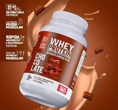 Imagem de 100% whey concentrado chocolate 3vs 900g pote