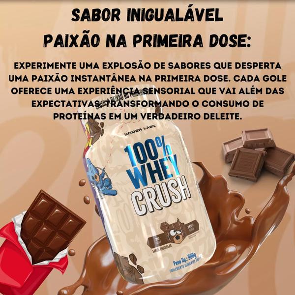 Imagem de 100% Whey Crush Under Labz Concentrada Coenzima Q10 + Zinco 900g