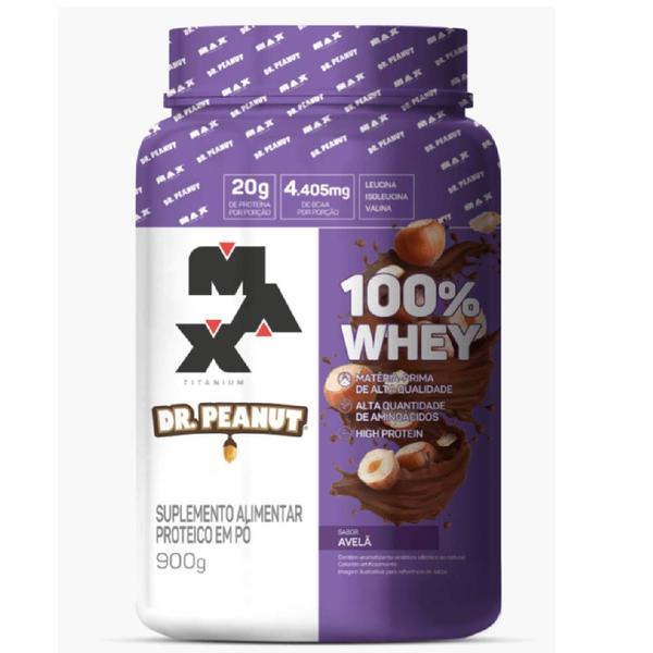 Imagem de 100% whey dr.peanut pote 900g - max titanium