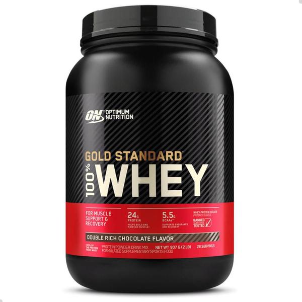 100% Whey Gold Protein Standard New 907g 2 LBS Optimum Nutrition Imagem de 100% Whey Gold Protein Standard New 907g 2 LBS Optimum Nutrition