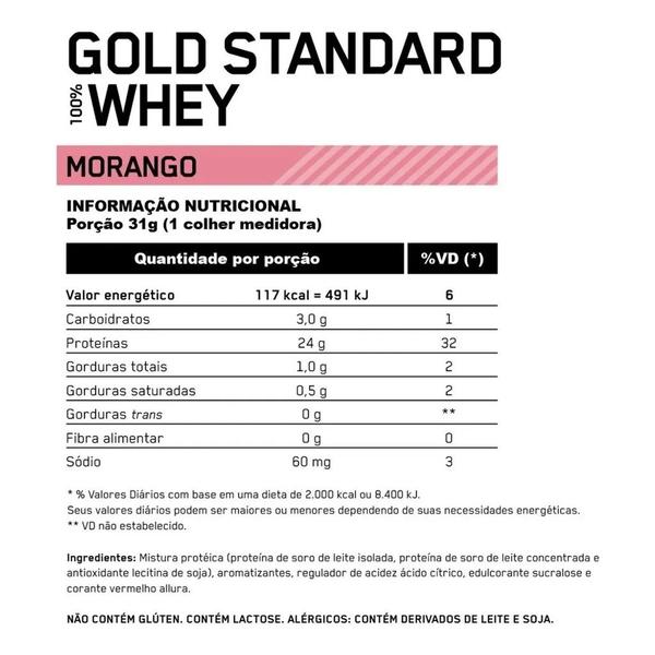 Imagem de 100% Whey Gold Standard (Morango) 907g - Optimum Nutrition