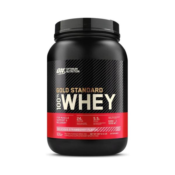 Imagem de 100% Whey Gold Standard New 2lbs Morango 907g  Optimum Nutrition