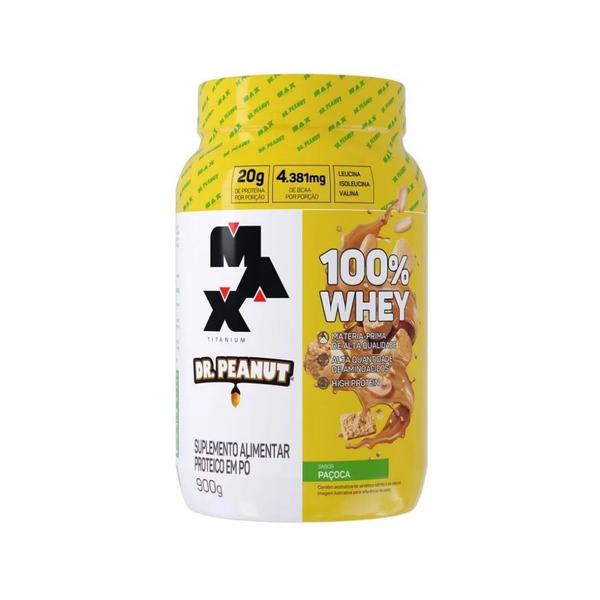 Imagem de 100% Whey Max Titanium x Dr. Peanut (900g) - Sabor: Paçoca