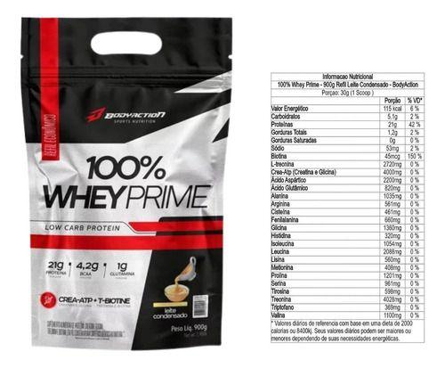 Imagem de 100% Whey Prime 900g Bodyaction Com 3g De Creatina Na Dose