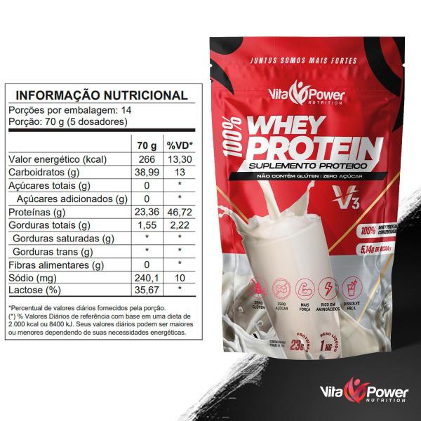 Imagem de 100% Whey Protein 1kg V3 Power - Vita Power - O Melhor custo-benefício!