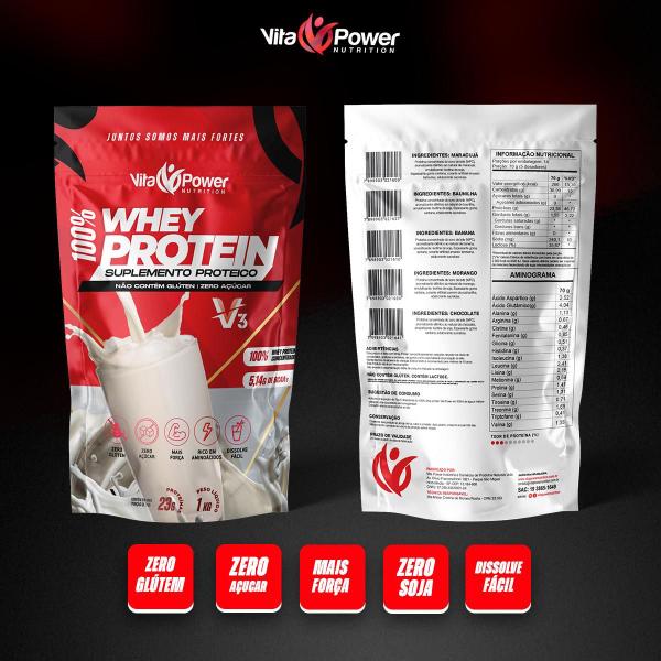 Imagem de 100% Whey Protein 1kg V3 - Vita Power - Simples, Eficiente e Potente!