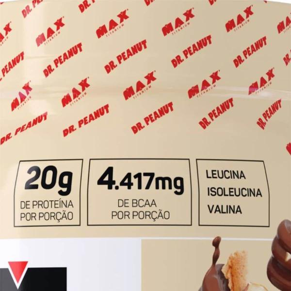 100% Whey Protein Max Titanium & Dr. Peanut 900g Imagem de 100% Whey Protein Max Titanium & Dr. Peanut 900g
