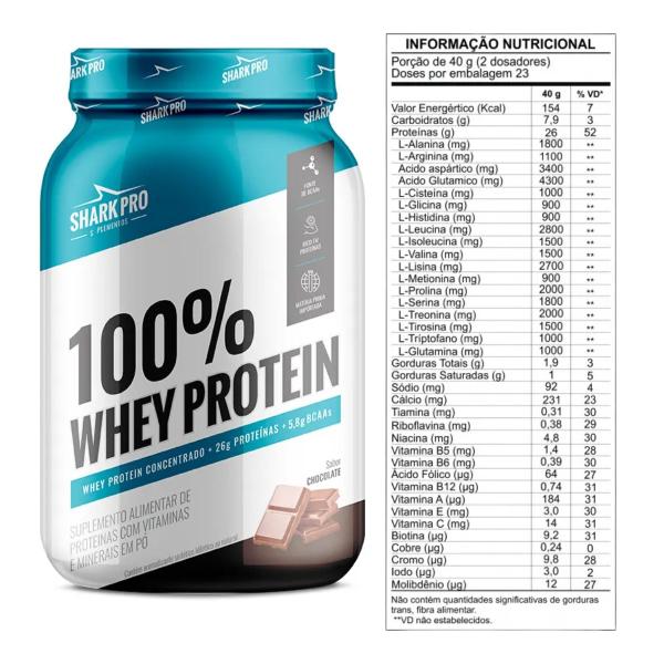 Imagem de 100% Whey Protein Pote 900g Shark Pro