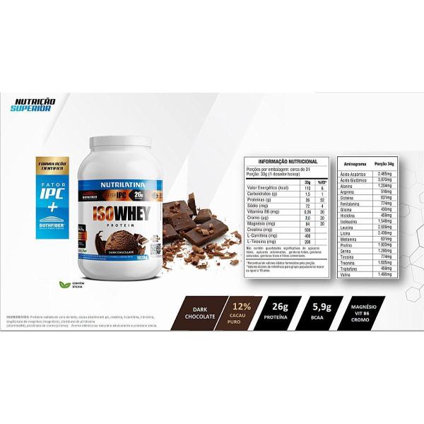 Imagem de 100% Whey Protein Sabor Dark Chocolate 1020G Nutrilatina