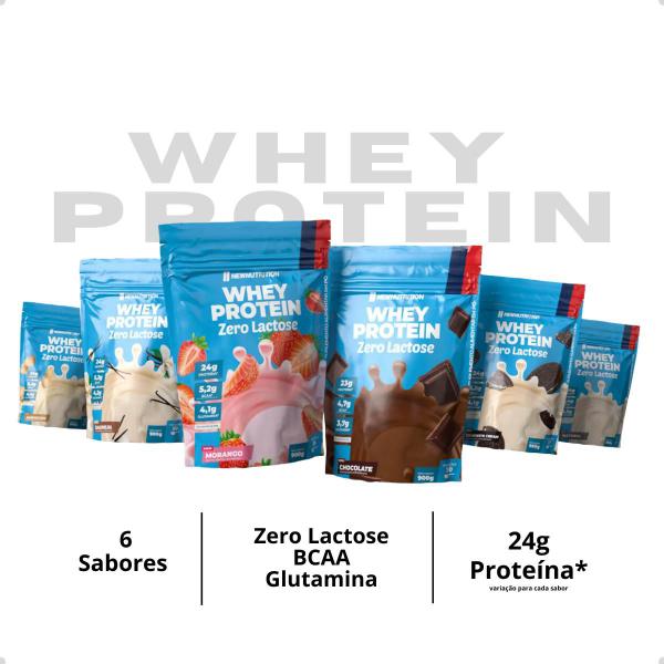 100% Whey Protein Zero Lactose 900g Natural New Nutrition Imagem de 100% Whey Protein Zero Lactose 900g Natural New Nutrition