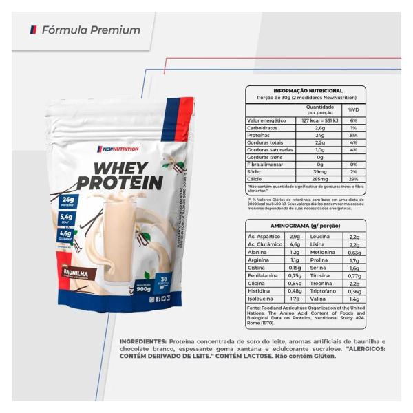 100% Whey Protein Zero Lactose 900g Natural New Nutrition Imagem de 100% Whey Protein Zero Lactose 900g Natural New Nutrition