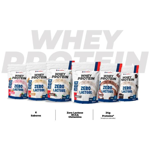 100% Whey Protein Zero Lactose 900g Natural New Nutrition Imagem de 100% Whey Protein Zero Lactose 900g Natural New Nutrition