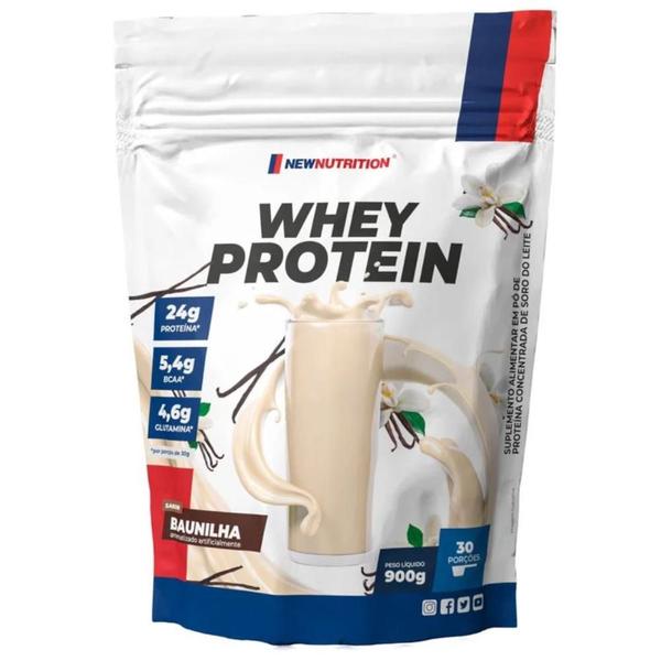 100% Whey Protein Zero Lactose 900g Natural New Nutrition Imagem de 100% Whey Protein Zero Lactose 900g Natural New Nutrition