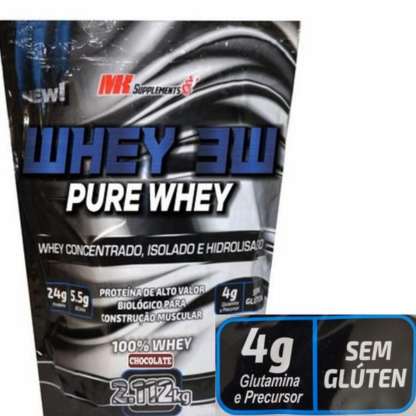 Imagem de 100% Whey Pure 2.112kg 3w - Mk Suplementos Todos Os Sabores