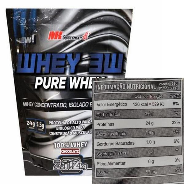 Imagem de 100% Whey Pure 2.112kg 3w - Mk Suplementos Todos Os Sabores