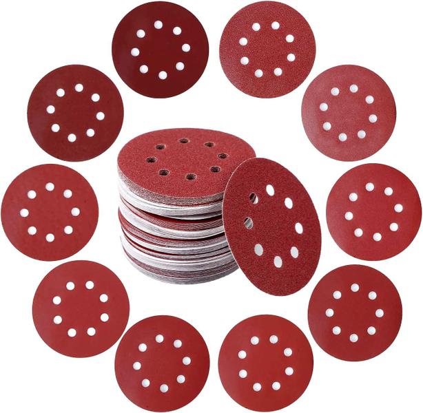 100 X Lixas Disco Grão 7 Polegadas 180mm 8 Furos Lixadeira Politriz KaQi Imagem de 100 X Lixas Disco Grão 7 Polegadas 180mm 8 Furos Lixadeira Politriz KaQi