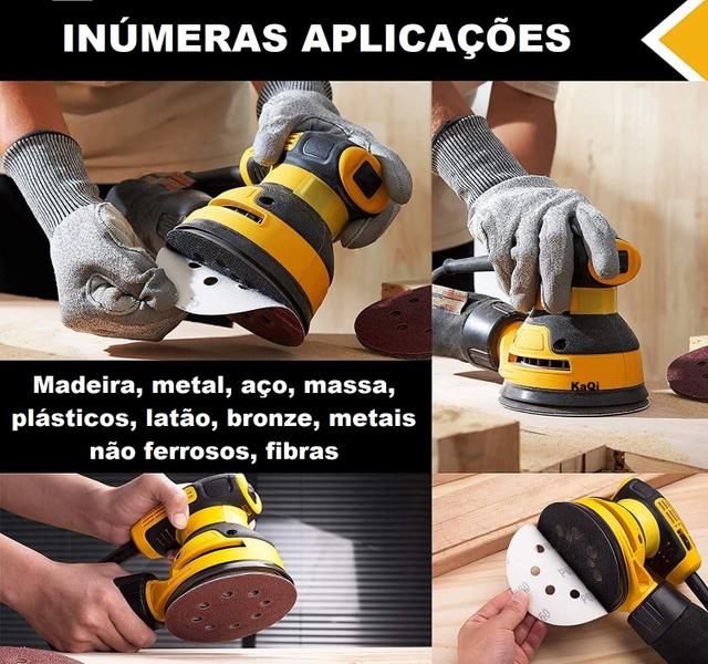 100 X Lixas Disco Grão 7 Polegadas 180mm 8 Furos Lixadeira Politriz KaQi Imagem de 100 X Lixas Disco Grão 7 Polegadas 180mm 8 Furos Lixadeira Politriz KaQi