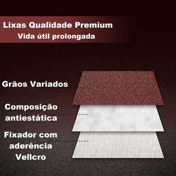 100 X Lixas Disco Grão 7 Polegadas 180mm 8 Furos Lixadeira Politriz KaQi Imagem de 100 X Lixas Disco Grão 7 Polegadas 180mm 8 Furos Lixadeira Politriz KaQi