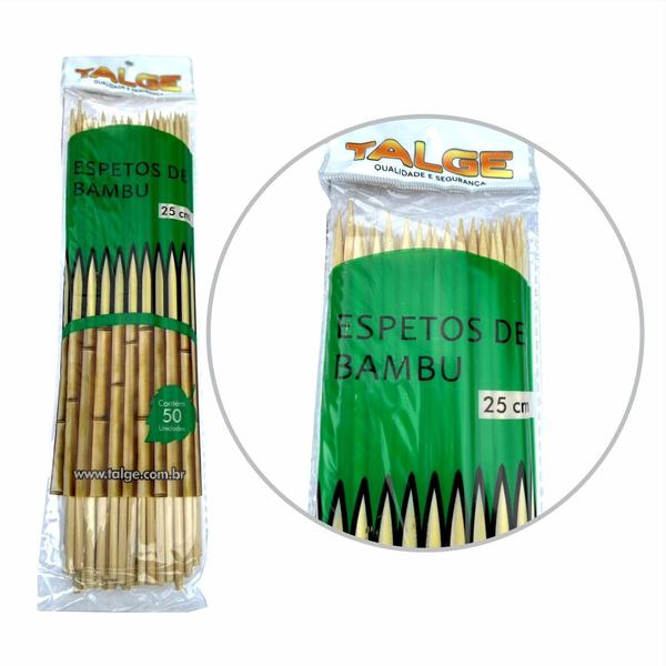 Imagem de 1000 Palito De Bambu Tratado Espeto P/ Churrasco 25cm Talge