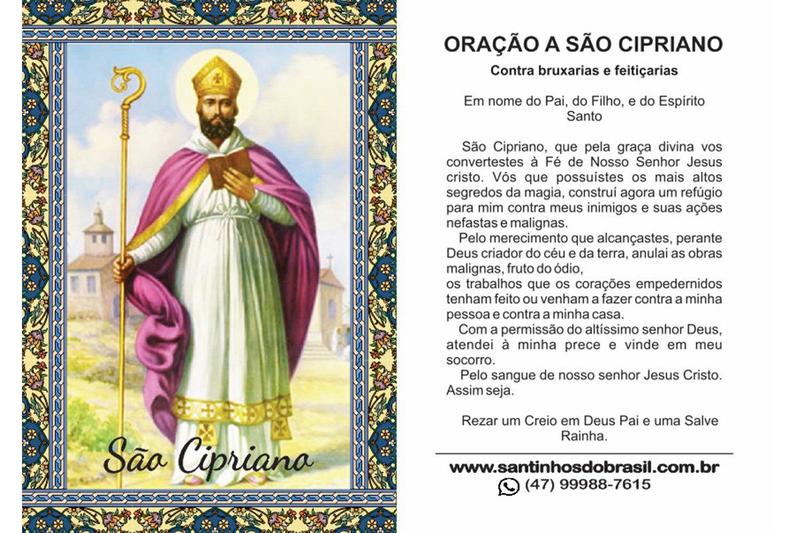 1000 Santinho São Cipriano (oração no verso) - 7X10 cm - Santinhos do Brasil Imagem de 1000 Santinho São Cipriano (oração no verso) - 7X10 cm