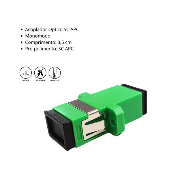 Imagem de 1000X Acoplador Adaptador De Fibra Óptica Sc/Apc Hfo