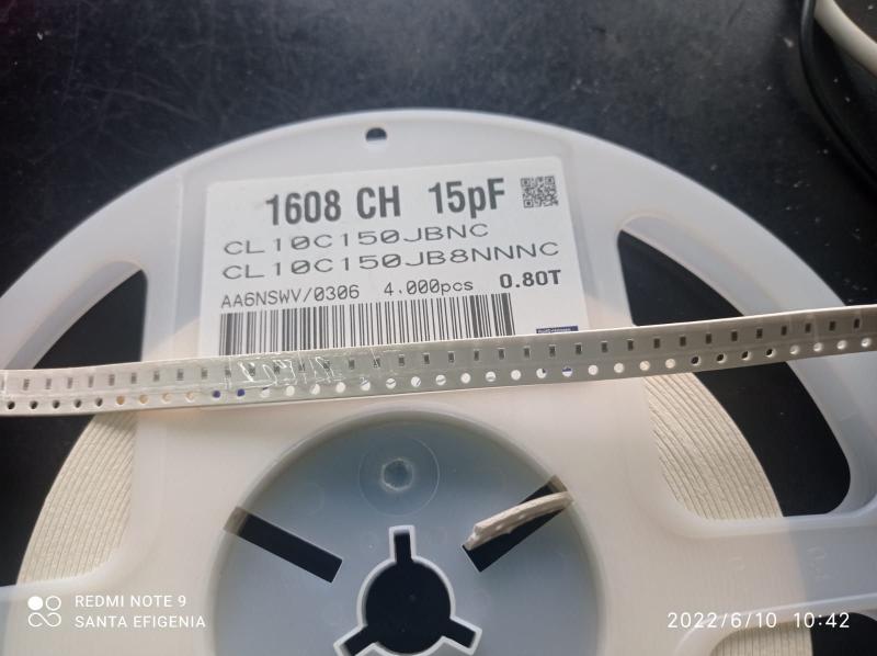 Imagem de 1000x Capacitor 15pf/50v 0603 Smd 0,8x1,6mm Np0 5% Samsung