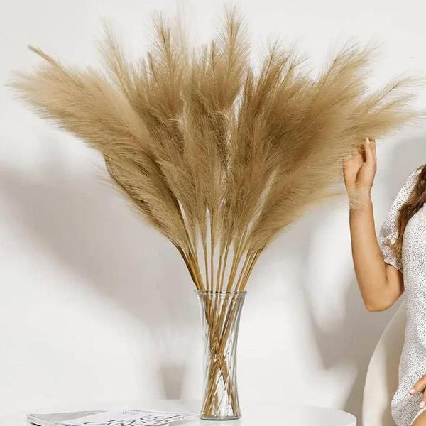 Imagem de 100cm Artificial Pampas Grama Boho Flores Decorativas Para Festa Em Casa Arranjo De Mesa De