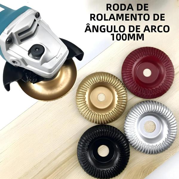 Imagem de 100mm Arco Ângulo Rebolo 16/22mm Abertura Carpintaria Lixar Disco Abrasivos Rotativos