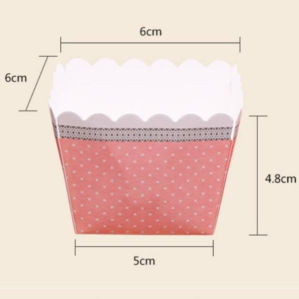 Imagem de 100pcs Hokkaido Chiffon Cake Paper Cup, Praça Espessada