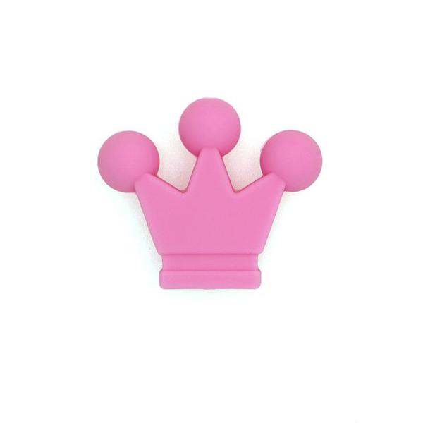 Imagem de 100pcs Mix Cor Coroa Contas de Silicone Baby Teething Brinquedos De silicone grau de silicone DIY Acessórios pendentes de cadeia de cadeia Dentes de bebê