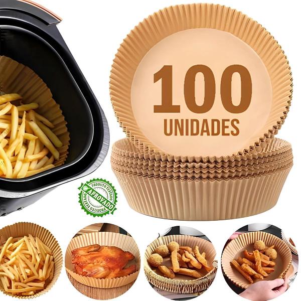 Imagem de 100un Forro Descartável Forma Air Fryer antiaderente não suja