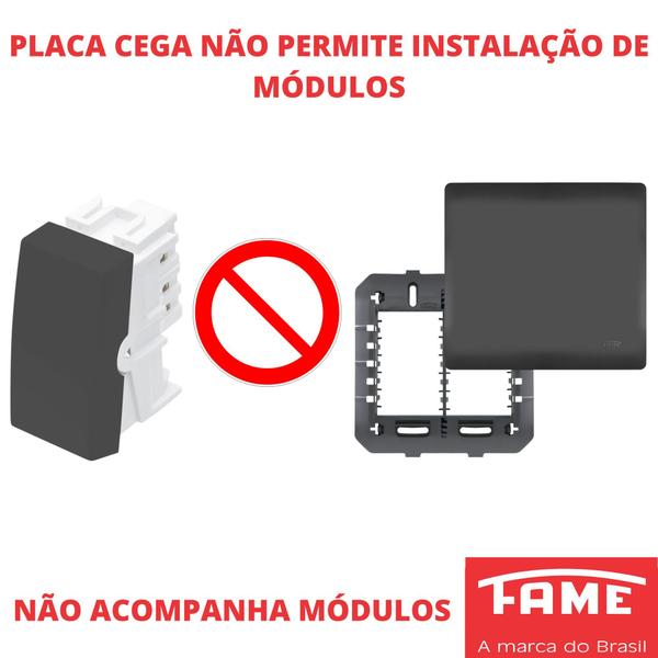 Imagem de 100un Placa 4X4 Cega Com Suporte Habitat Black FAME