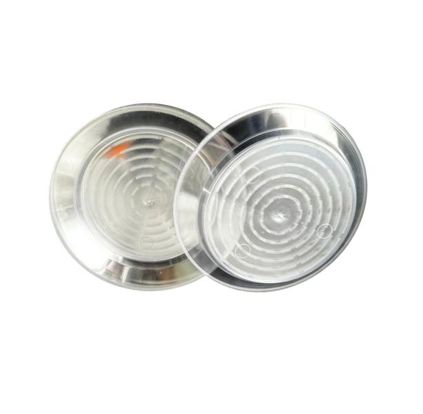 100un Prato Acrílico Resistente 15cm Cristal Transparente - Blook Imagem de 100un Prato Acrílico Resistente 15cm Cristal Transparente
