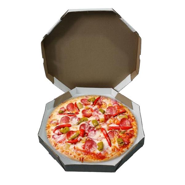 Imagem de 100und Caixa de Pizza 50 cm Oitavada Branca Caixa Delivery