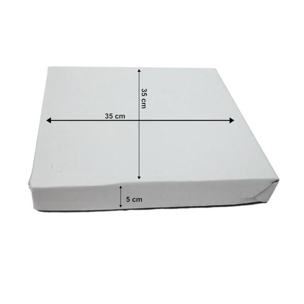 Imagem de 100und Caixa para Doces e Salgados 35cm Quadrada Branca Caixa Delivery