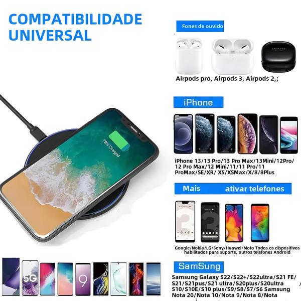 Imagem de 100w Carregador Sem Fio Almofada Doca De Carregamento De Indução Rápida Para Iphone 15 14 13 12 pro