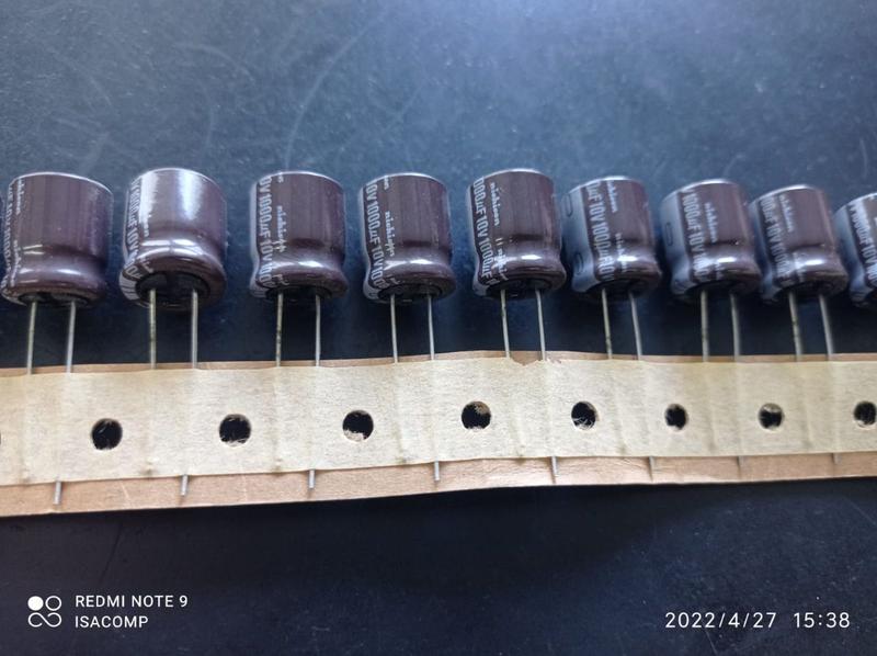 Imagem de 100x Capacitor Eletrolítico 1000uf/10v 105 12,5x15mm