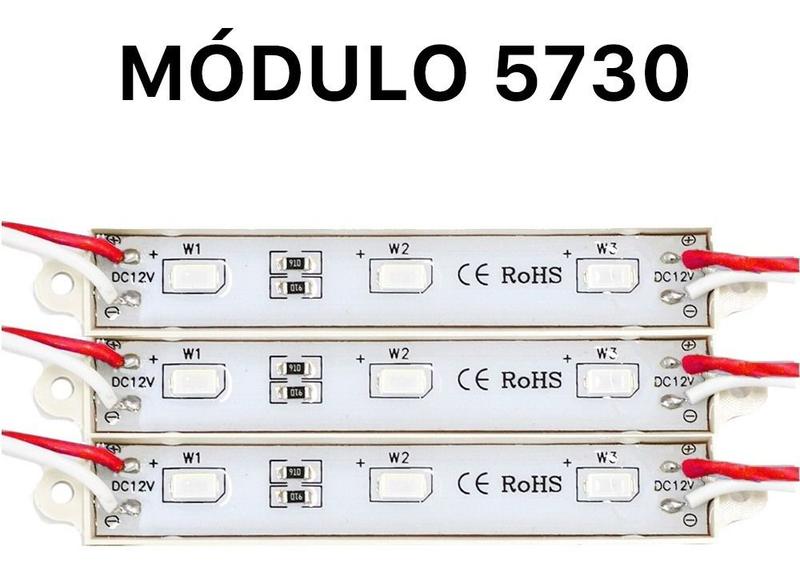 Imagem de 100x Módulo 5050 Smd 3 Led Ip65 Prova D'agua 12volts