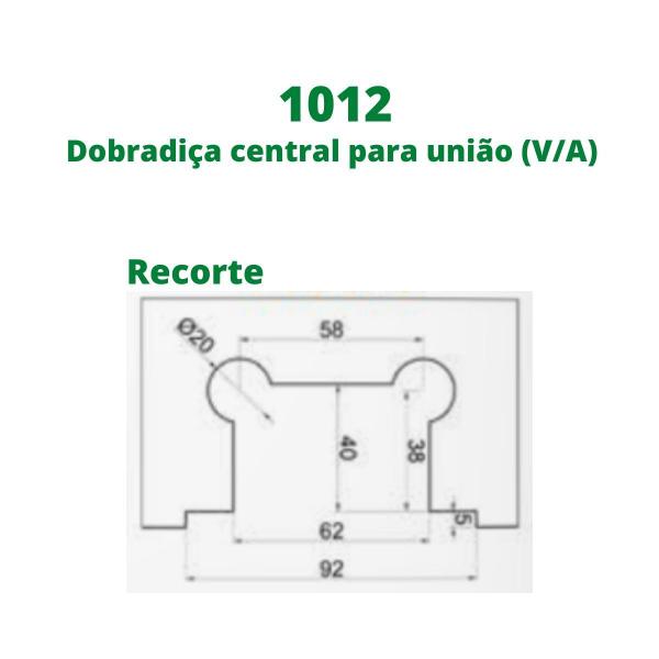 Imagem de 1012 - 2 Dobradiças central para união vidro alvenaria para porta blindex - Branco