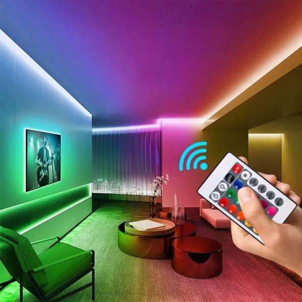 Imagem de 10m Luz Fita Led Colorida 5050 Rgb Quarto Sanca 16 Cores 12v - Fita Led RGB