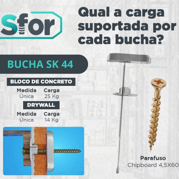 Imagem de 10Pcs Bucha Nylon Sk44 Gesso Drywall Bloco Parafuso Philips