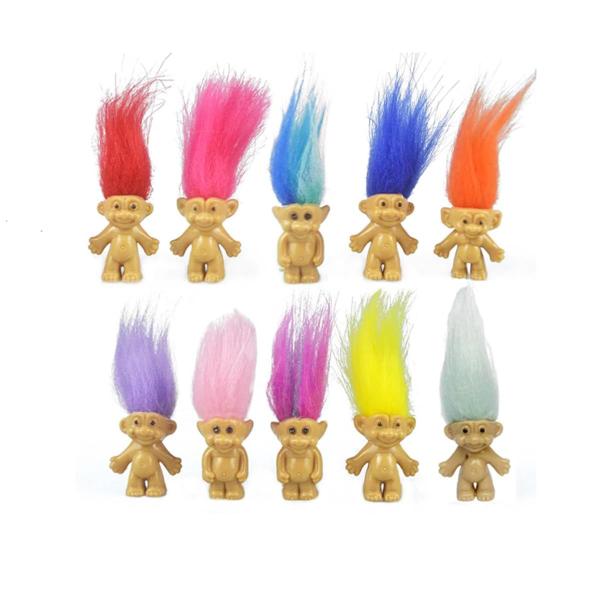 Imagem de 10PCS Mini Troll Dolls, PVC Vintage Trolls Lucky Doll Mini Action Figures 1.2" Cake Toppers Chromatic Lovely Little Guys Collection, Projeto Escolar, Artesanato, Festas Favores