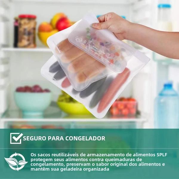 Imagem de 10pcs Recipientes De Armazenamento De Alimentos De Silicone À Prova De Vazamentos Reutilizáveis