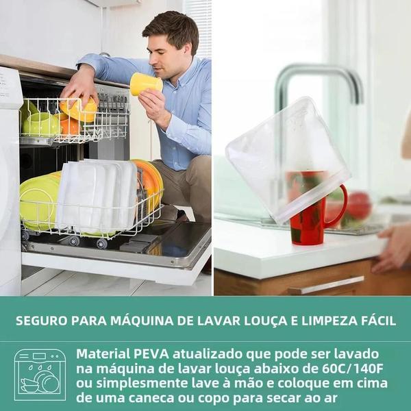 Imagem de 10pcs Recipientes De Armazenamento De Alimentos De Silicone À Prova De Vazamentos Reutilizáveis