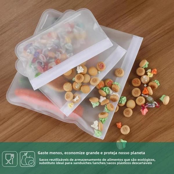 Imagem de 10pcs Recipientes De Armazenamento De Alimentos De Silicone À Prova De Vazamentos Reutilizáveis