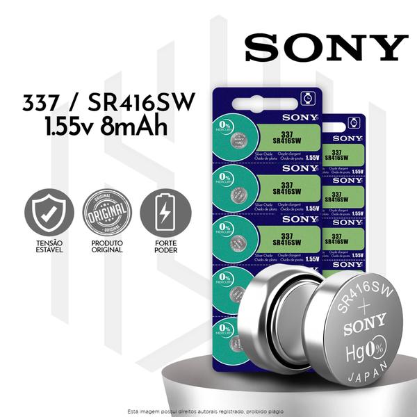 Imagem de 10un. Bateria de relógio 337 SR416SW 1.55v Original SONY